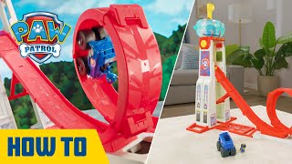 Rescue Wheels Super Loop Tower HQ HowTo Play  PAW Patrol  Toys for Kids [upl. by Etteroma]