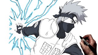 How To Draw Kakashi Chidori  Step By Step  Naruto [upl. by Hajidahk]