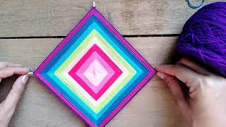 Ojo De Dios Huichol  principiantes  parte 1 Como Hacer un Ojo De Dios Básico 24 [upl. by Enimajneb]