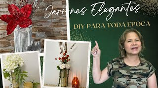 DIY JARRONES DECORATIVOS  DECORACIONES PARA NAVIDAD [upl. by Morez459]