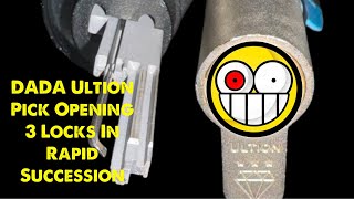 3 Ultion Euro Cylinder Locks opened with the DADA lock pick [upl. by Eulalie]