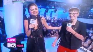 Justin Bieber Kiss Selena Gomez live at MTV Video Music Awards 2011 [upl. by Stanway]