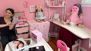 HACIENDO UN SALÓN SPA KAWAII PARA BEBÉS REBORNS  FACIAL DE MADERA 🪵 KAWAII  UÑAS [upl. by Eiznikam]