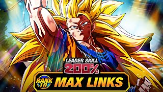 THE BEST EZA LEVEL 10 LINKS 100 EZA LR DRAGON FIST SSJ3 GOKU DBZ Dokkan Battle [upl. by Jair38]