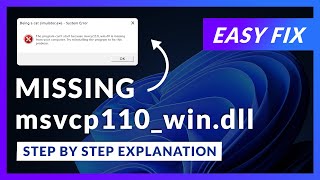 msvcp110windll Error Windows 11  2x FIX  2023 [upl. by Nohshan414]