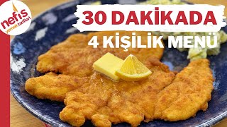 30 Dakikada 4 Kişilik Akşam Yemeği 💥 Çıtır Çıtır Tavuk Şinitzel ve Patates Salatası [upl. by Odeen]