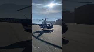 R44 engine start and pickup robinsonhelicopter aviation flying [upl. by Acenes48]