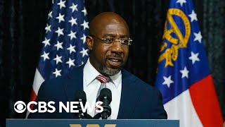 CBS News projects Democratic Sen Raphael Warnock wins Georgia Senate runoff [upl. by Ihcas]