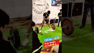 STATE 145Kg Deadlift🇮🇳weight 66Kg shorts😱 powerlifting viralshort 🥱 [upl. by Holds]