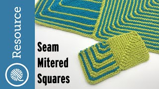 How to Seam Mitered Squares  Join Side Edge to Cast On [upl. by Haynes]