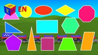 Learn 2D shapes with ChooChoo Train part 1 Shapes for kids kindergarten and students of grade 1 [upl. by Wurster]