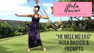 DISNEYS LILO amp STITCH quotHE MELE NO LILOquot  HULA BASICS WITH PROMPTS [upl. by Chon]