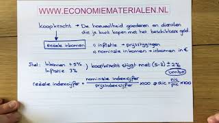 Koopkracht  reëele inkomen berekenen 1 economiematerialen [upl. by Ondrea186]