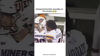 Unsportsmanlike penalty on the Kicker😂😱 collegefootball football kick celebration funny sub [upl. by Ynatterb891]