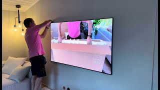 2024 Samsung 77quot S95D unboxing and wall mounting [upl. by Jasik]