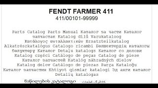 Fendt Farmer 411 4110010199999 Parts Catalog [upl. by Aiblis]