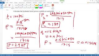 Fluid Power Hydraulic Power Calculation Example [upl. by Casanova555]