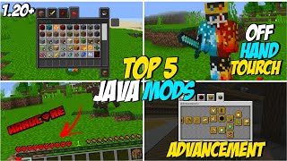 Top 5 Java Addons For Minecraft Pocket Edition 120  Best Minecraft Mods 120 [upl. by Nerin]