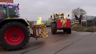 4 Lichterfahrt der Landwirte mit bunt geschmückten Traktoren durch Rinteln [upl. by Barbuto]