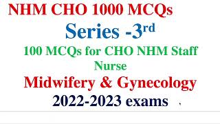 CHO Special class 20222023 Exams  All state CHO  Community Health Nursing Series 3rd [upl. by Yelsnit]