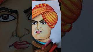 Swami Vivekananda drawing with doms colour [upl. by Eelatan]