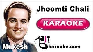 Jhoomti Chali Hawa  Video Karaoke  Mukesh  By Baji Karaoke Indian [upl. by Colpin]