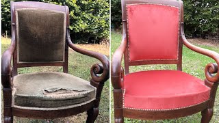 rénovation fauteuil style empire [upl. by Ogdan]