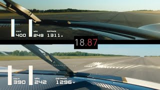 Koenigsegg Jesko Absolut Vs Regera 0400 kmh Acceleration Comparison New Jesko Record [upl. by Kulda]