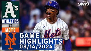 Mets vs Athletics 8142024  NY Mets Highlights  SNY [upl. by Haveman]