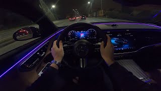 2024 Mercedes Benz Eclass E 220d 197 HP Night POV test drive Ambient light view CARiNIK [upl. by Asirac]