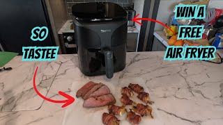 TRI TIP AND BACON WRAPPED PRAWNS  TASTEE AIR FRYER  FULLTIME RV LIVING  HOMESTEAD  WIN AIR FRYER [upl. by Wartow]