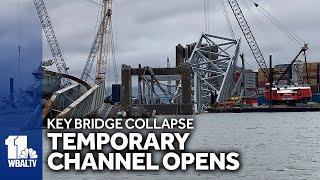 Temporary channel opens after bridge collapse [upl. by Eerac]