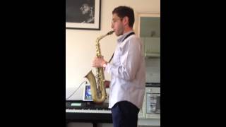 Giacomo Smith plays Cherokee bridge using iPhone app Jazz Practice [upl. by Egdamlat]