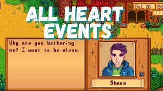 Shanes ALL HEART EVENTS in Stardew Valley 15 [upl. by Vick]