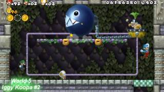 New Super Mario Bros Wii ★All Boss Fights★ With 3 Players Part 1 2 [upl. by Aihtnys]