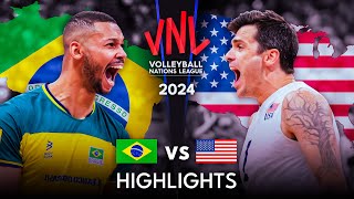 🇧🇷 BRAZIL vs USA 🇺🇸  Highlights  Mens VNL 2024 [upl. by Amelita589]