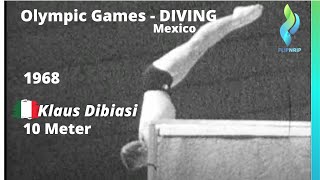 1968 Klaus Dibiasi  Men 10 Meter Diving Italy Tuffi  Olympics [upl. by Yenreit]