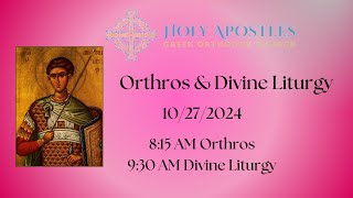 Holy Apostles Greek Orthodox Church  10272024 [upl. by Nolyat378]