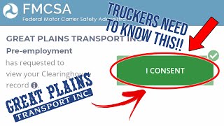 FMCSA CLEARINGHOUSE SCREENING CONSENT Tutorial from Great Plains Transport [upl. by Euqinommod]