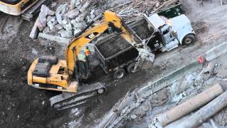 Excavator almost hit by dump truck [upl. by Roseanne810]