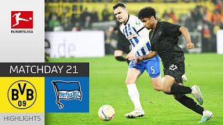 Borussia Dortmund  Hertha BSC 41  Highlights  Matchday 21 – Bundesliga 202223 [upl. by Gilberta]