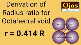 Derivation of radius ratio for octahedral void [upl. by Yednil]