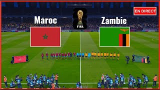 Maroc vs Zambie en direct Éliminatoires de la Coupe du monde Simulation de football Gameplay PC [upl. by Kcirded]