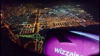 Sofia Airport Bulgaria Wizz Air Airbus A321 Night Take off SOF To Abu Dhabi International AUH [upl. by Erasaec]