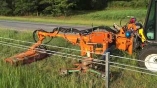 Envirokut Cable Barrier Mower by Mulag on a Multihog Carrier [upl. by Kunz]