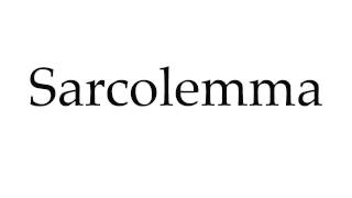 How to Pronounce Sarcolemma [upl. by Inait]