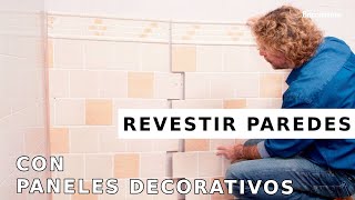 Revestir paredes del baño con paneles decorativos  Renovar el baño con Bricomania [upl. by Ashlie]