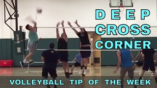 DEEP CROSS CORNER  Volleyball Tip Of The Week 8 [upl. by Nrev]