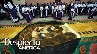 Cómo se elaboran las alfombras de Semana Santa en Antigua Guatemala [upl. by Assenad]