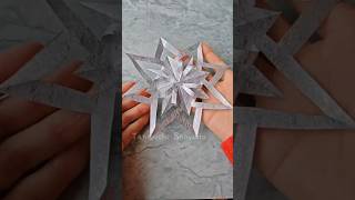 簡単可愛い クリスマス飾り 折って切るだけ 星 折り方 ハンドメイド diycrafts diy [upl. by Victoria]